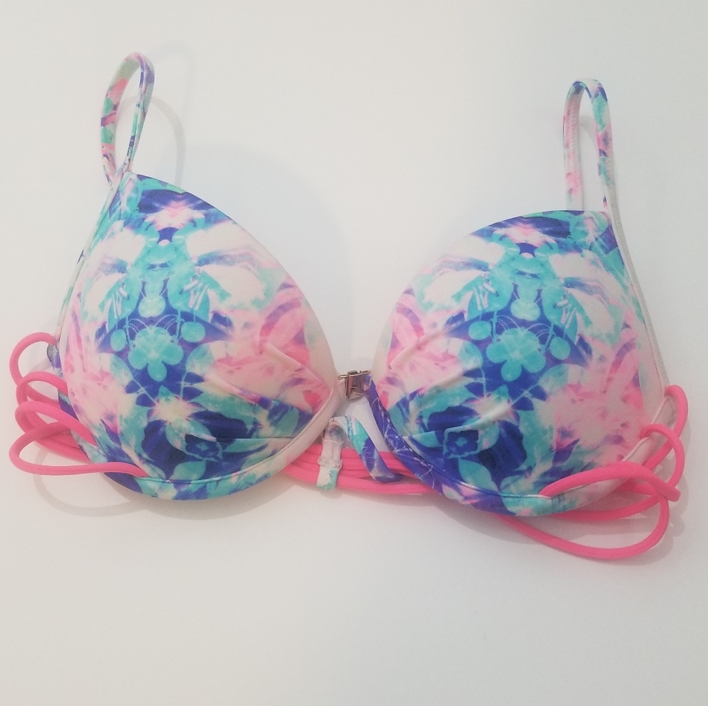 Victoria's Secret 34A Neon Hot Pink Push Up Bikini Top